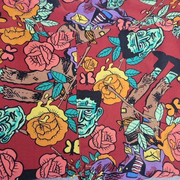 Halloween Lularoe Womens Leggings TC2 Tall Curvy 2 Frankenstein Red NOV127E - Picture 4 of 10